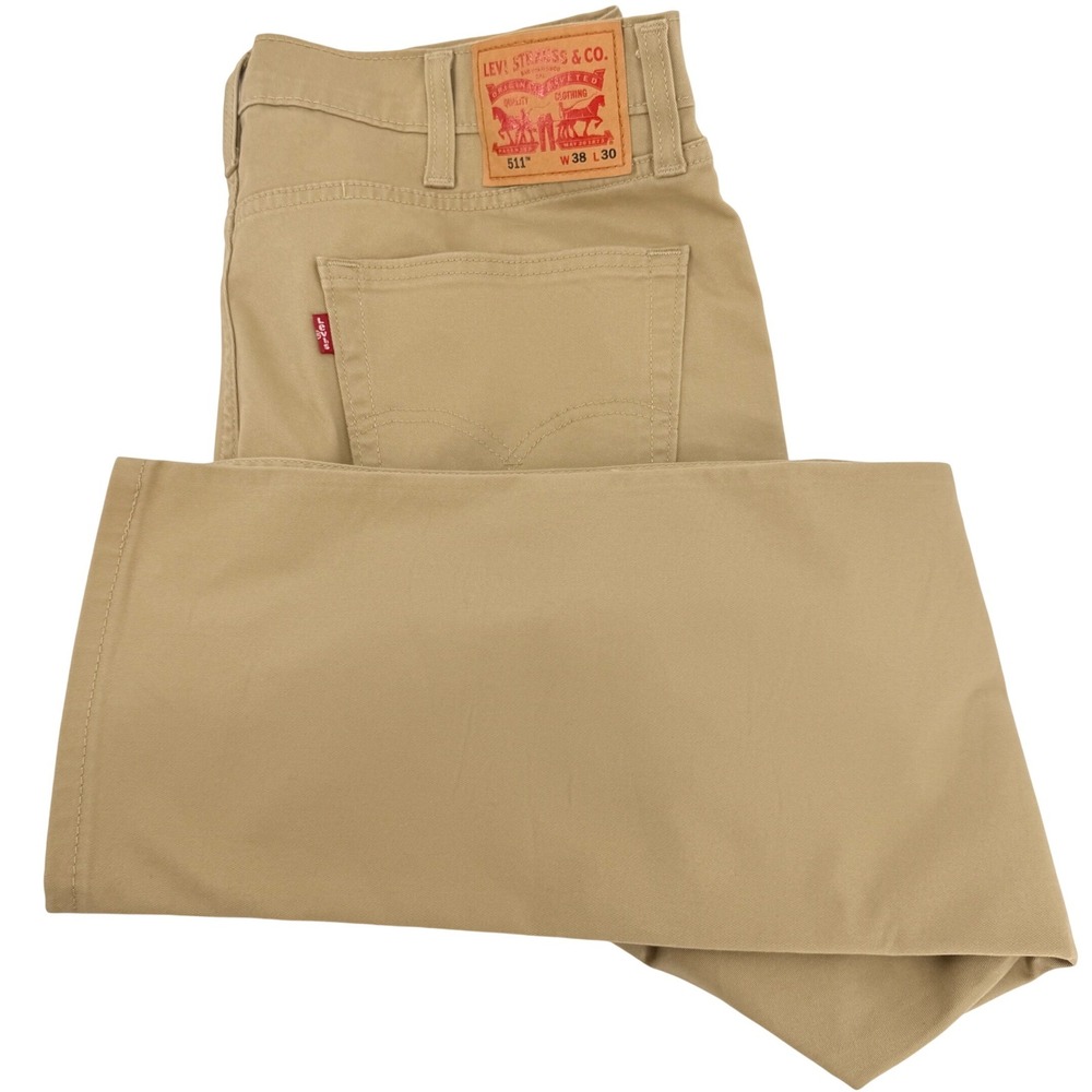 Levi's 511 Slim Fit Pant Men's 38x30 Khaki Stretch Chino Good Condition